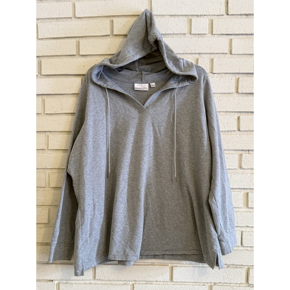 Jingle‎ Belles by Kim Gravel Women's Hoodie w Sparkle Ties Gray Size 2X